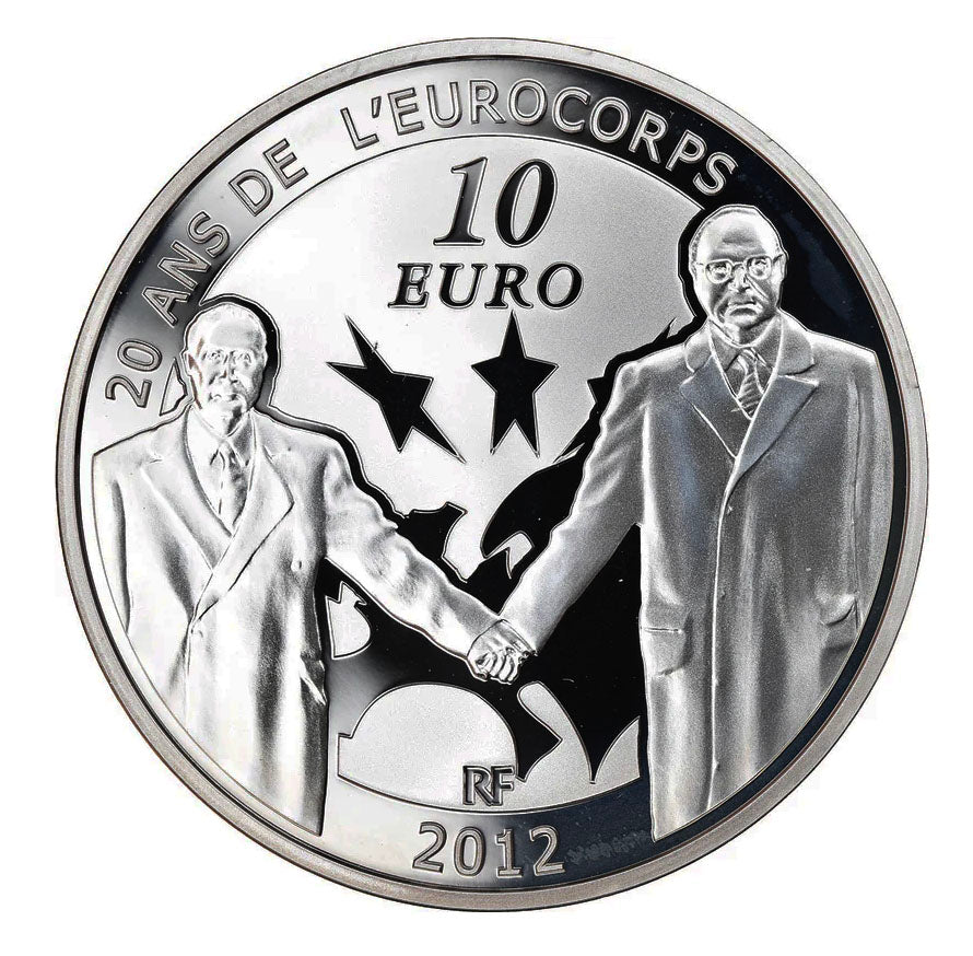 Франция 10 € 20 години L'Eurocorps Silver Proof 2012