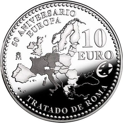 Испания 10 € 50-та годишнина. Римски договор от 2007 г