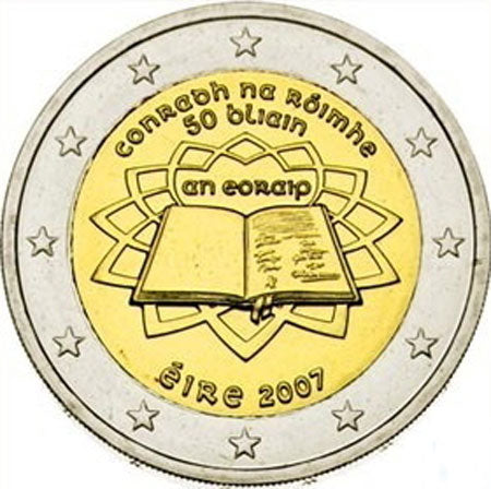 Ирландия 2 € Римски договор от 2007 г