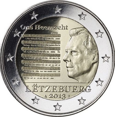 Люксембург 2 € Национален химн 2013 г