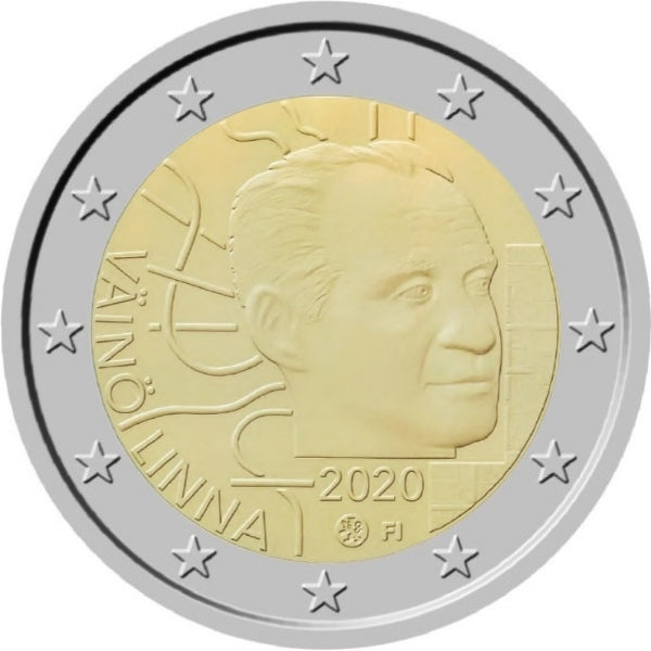 Финландия €2 Vaino Linna 2020 г