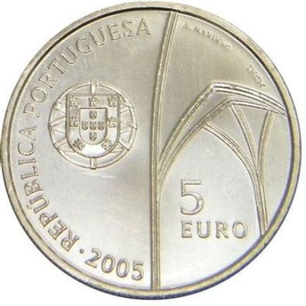 Португалия 5 € Манастирът Баталя 2005 г