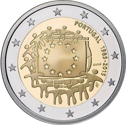 Португалия 2 € 2015 г. - 30 години европейско знаме