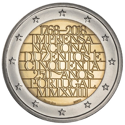 Португалия 2 € 250 години INCM 2018 BNC