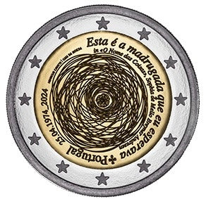 Португалия 2 € 25 април 50 години свобода 2024 г
