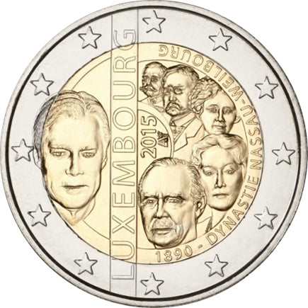 Люксембург 2 € Насау Вайлбургска династия 2015 г