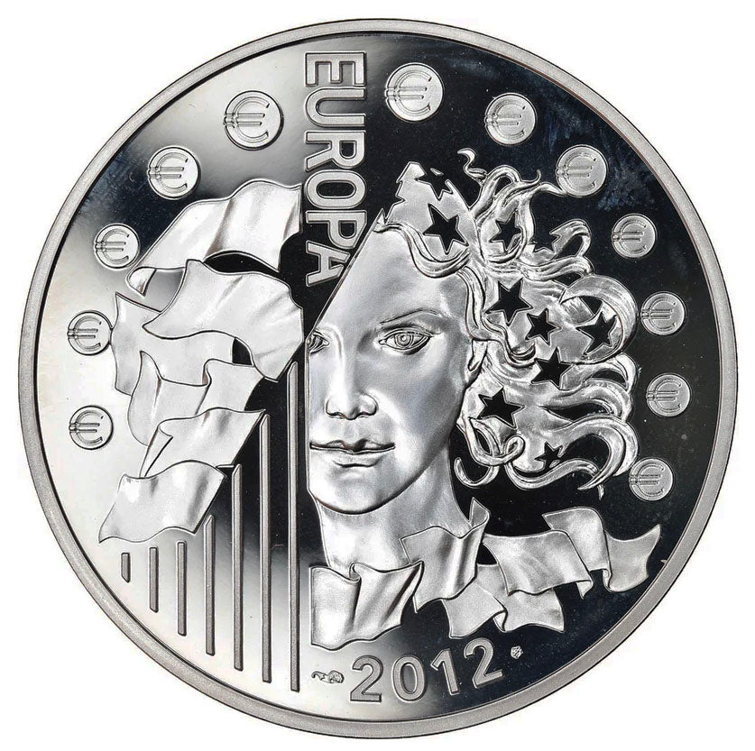 Франция 10 € 20 години L'Eurocorps Silver Proof 2012