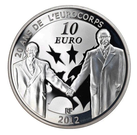 Франция 10 € 20 години L'Eurocorps Silver Proof 2012
