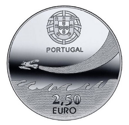 Португалия 2,50 € 100 години военна авиация Silver Proof 2014 г.