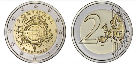Португалия 2 € 10 години Euro Proof 2012