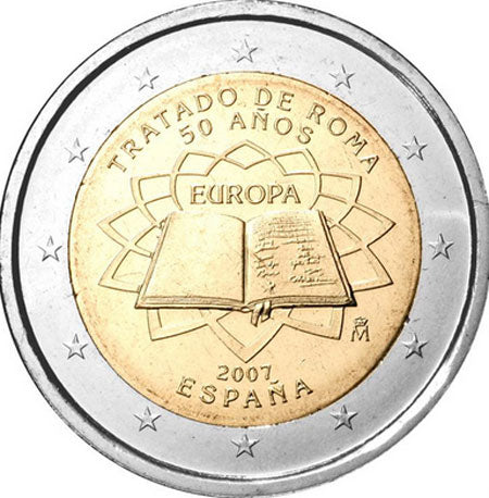 Испания 2 € Римски договор от 2007 г