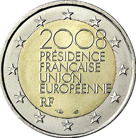 Франция 2 € Председателство на Европейския съвет 2008 г