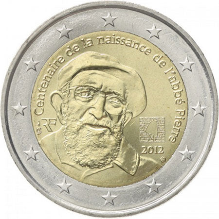 Франция 2 € Abbe Pierre 2012 г