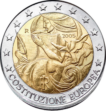 Италия 2 € Европейска конституция 2005 г