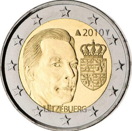 Люксембург 2€ Герб на Великия херцог 2010г