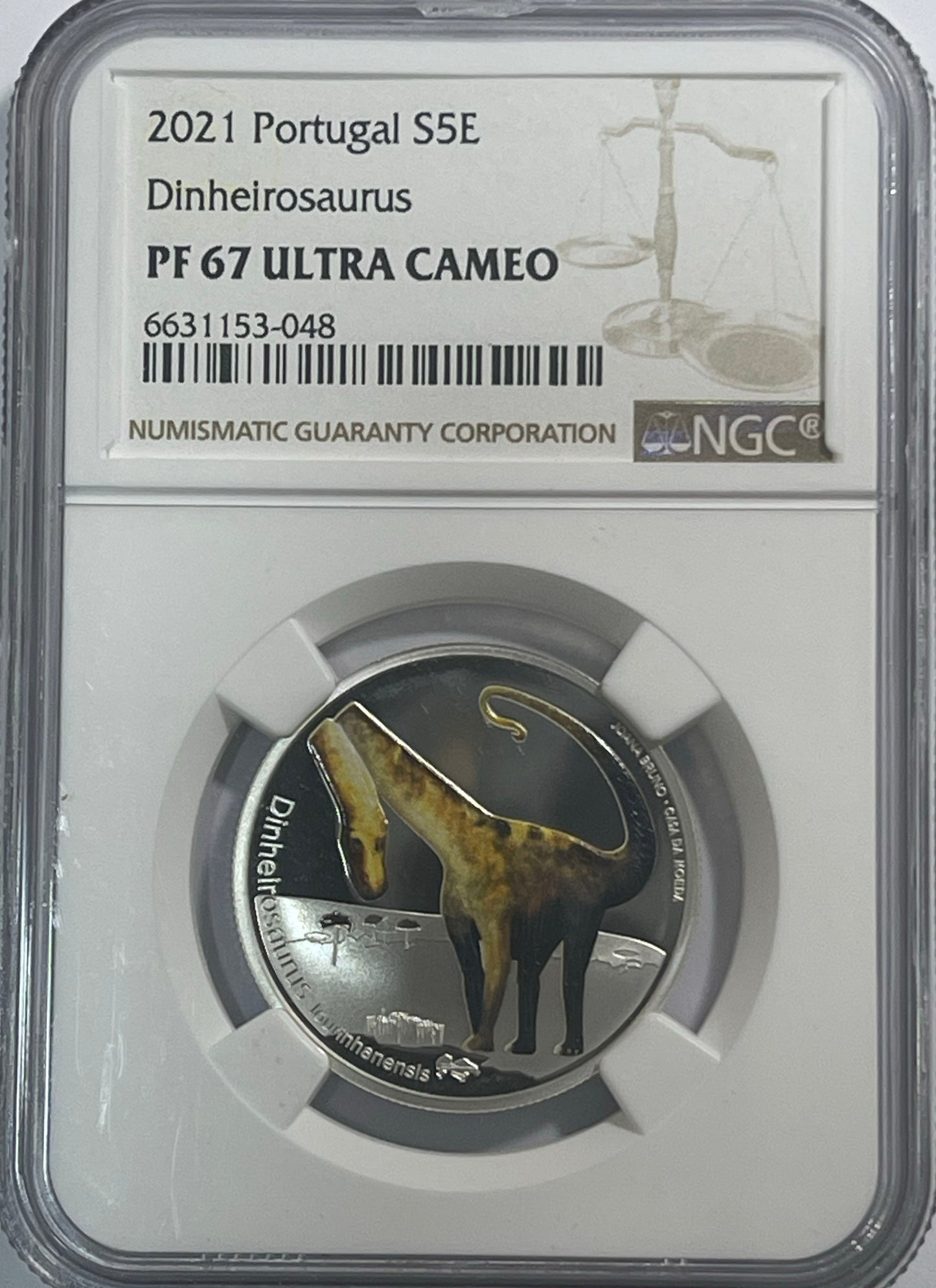 Португалия 5 € Dinheirosaurus Lourinhanensis PF 67 ULTRA CAMEO