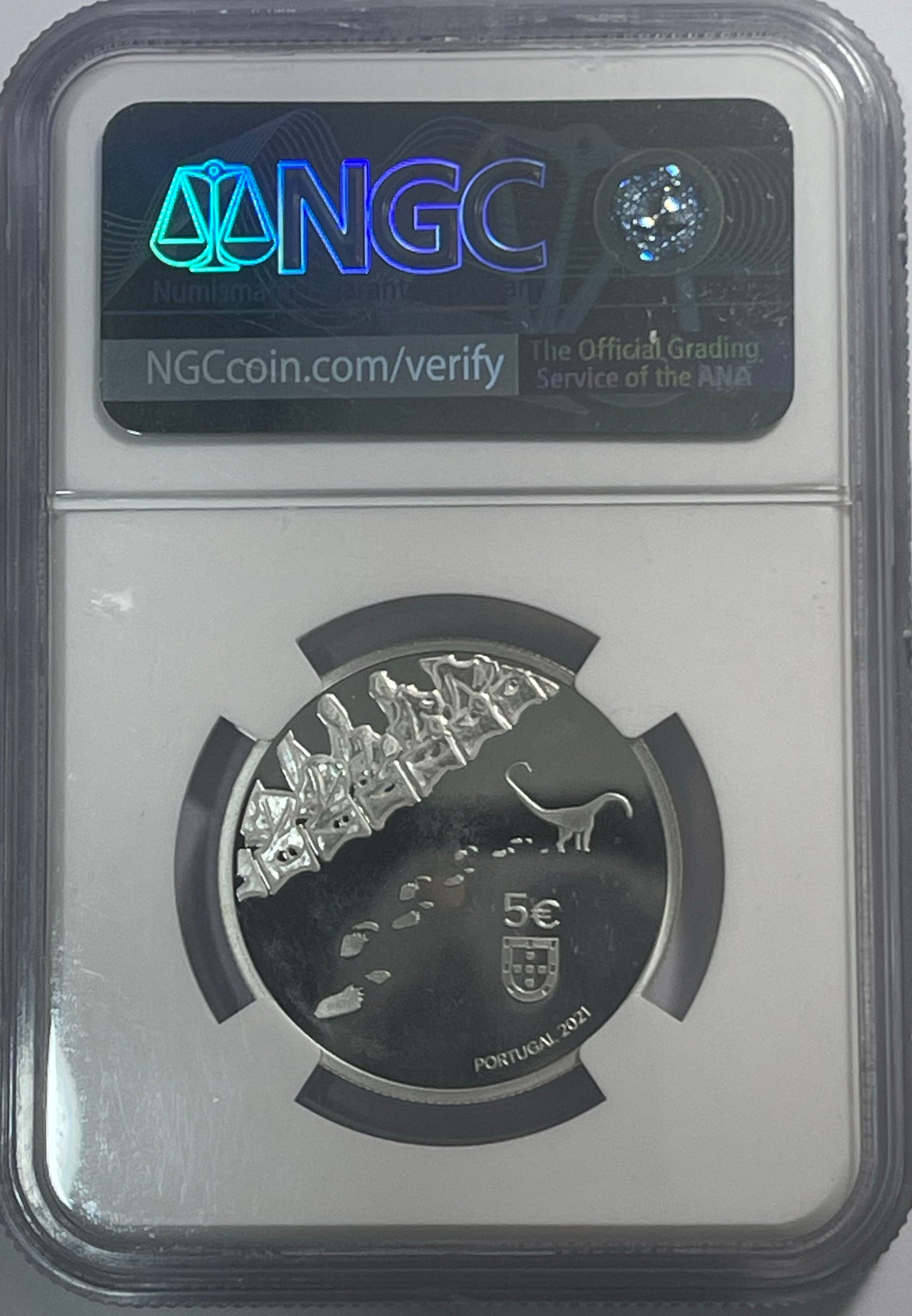 Португалия 5 € Dinheirosaurus Lourinhanensis PF 67 ULTRA CAMEO