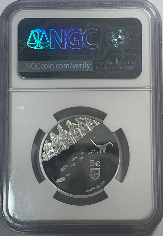 Португалия 5 € Dinheirosaurus Lourinhanensis PF 67 ULTRA CAMEO