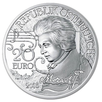 Австрия €20 Genius Mozart - The Legend proof 2016