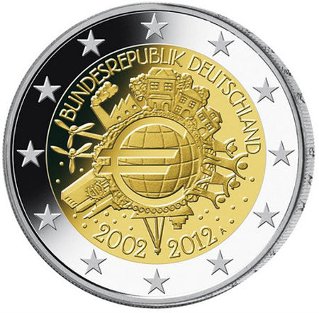 Германия 2 € 10 години Евро 2012