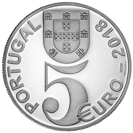 Португалия 5 € 100 години от примирието Сребърно доказателство 2018 г