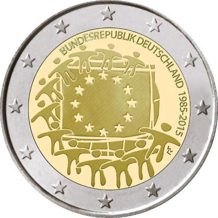 Германия 2 € 30 години европейско знаме 2015 г