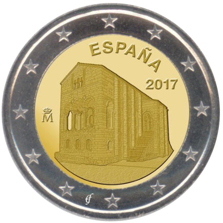 Испания 2 € Църква на Астурия - Овиедо 2017 г