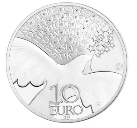 Франция €10 70 години мир в Европа 2015 г