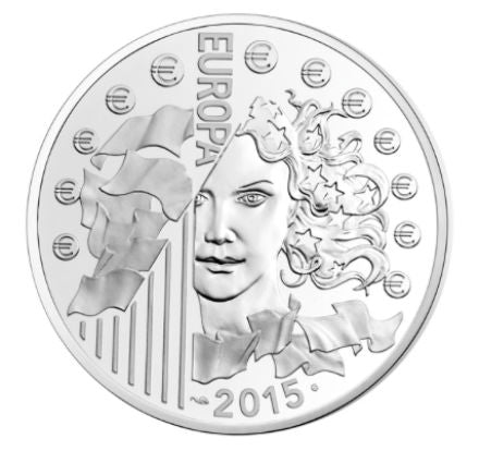 Франция €10 70 години мир в Европа 2015 г