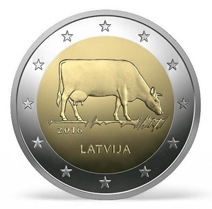 Латвия 2€ Аграрна индустрия 2016г
