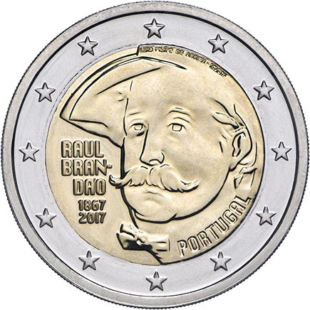 Португалия 2 € 150 години от рождението на Раул Брандао 2017 г