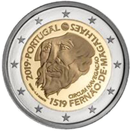 Португалия 2 € Обиколно навигационно пътуване на Фердинанд Магелан 2019 г
