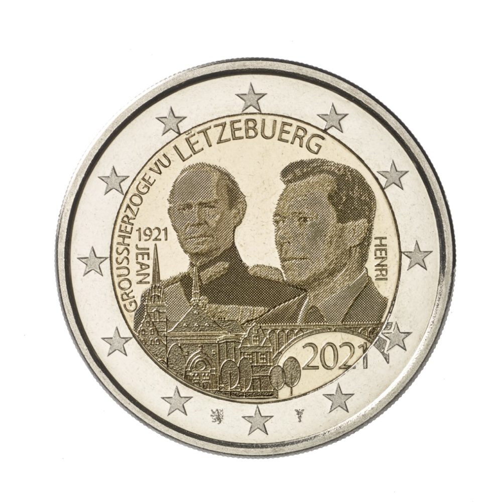 Люксембург 2 € 100 години от рождението на Великия херцог Жан 2021 г. (холограмна версия)